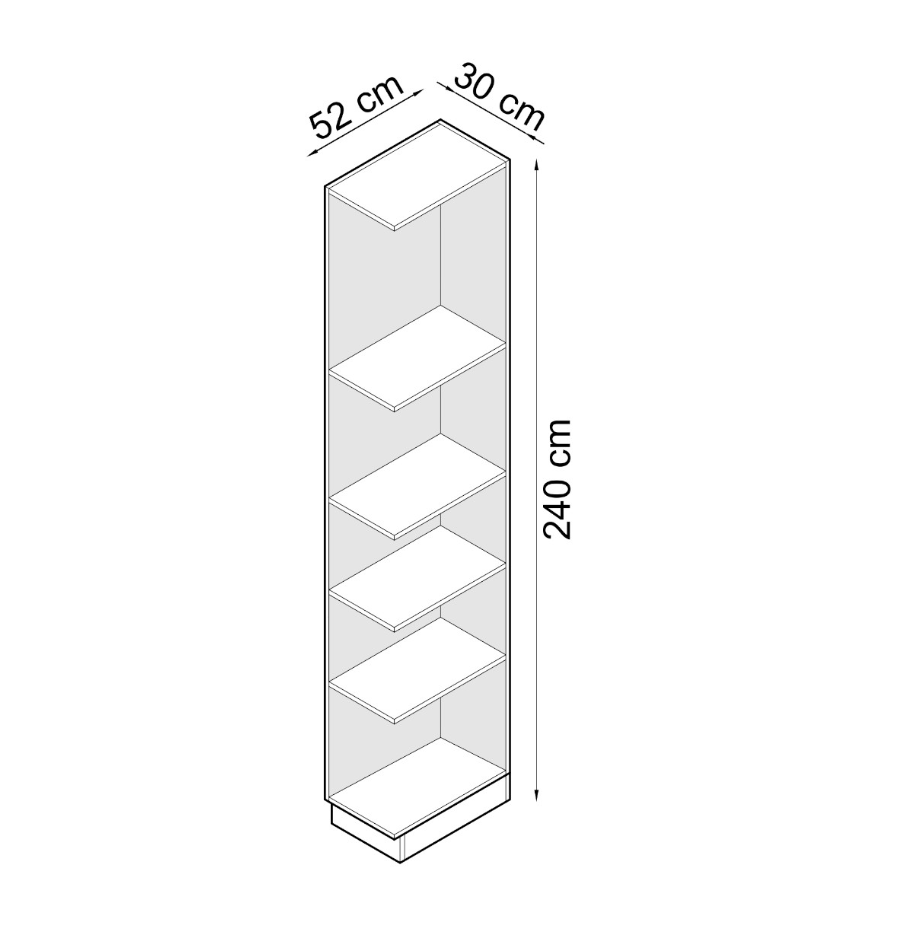 SLEEP VARIA 30 išorinė knygų lentyna – alyvuoto ąžuolo, dešininė pusė - Image 3
