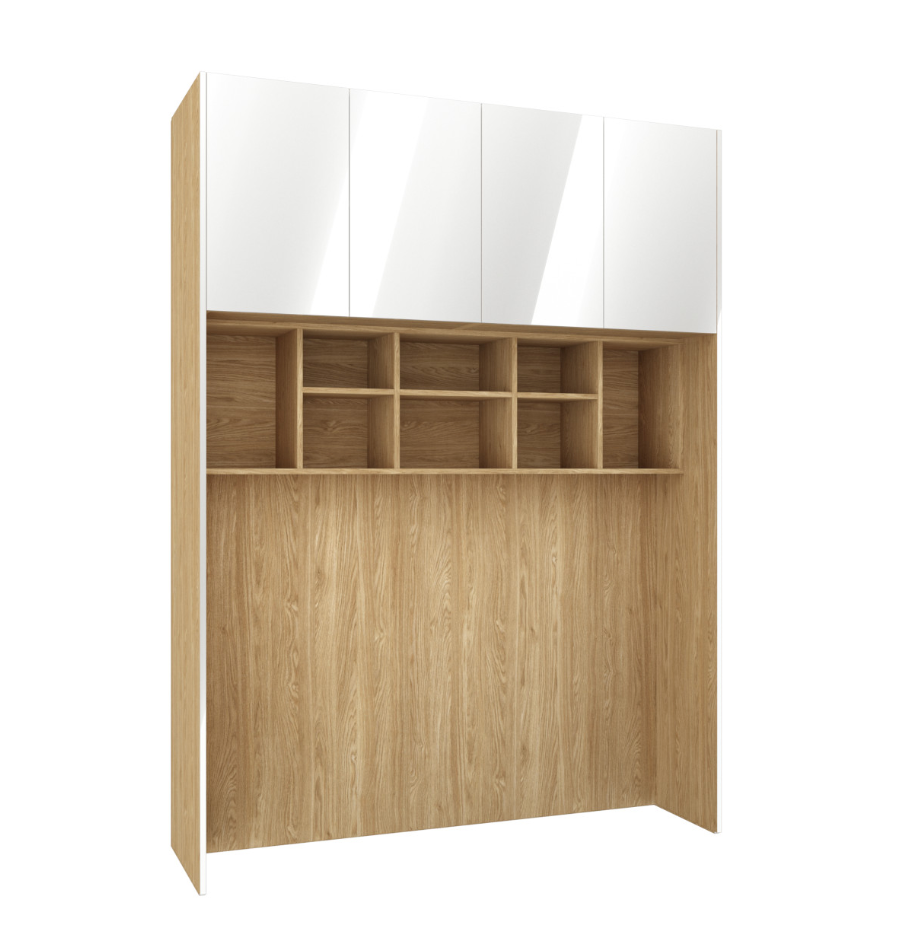 SLEEP VARIA lovos rėmas – baltos blizgios spalvos