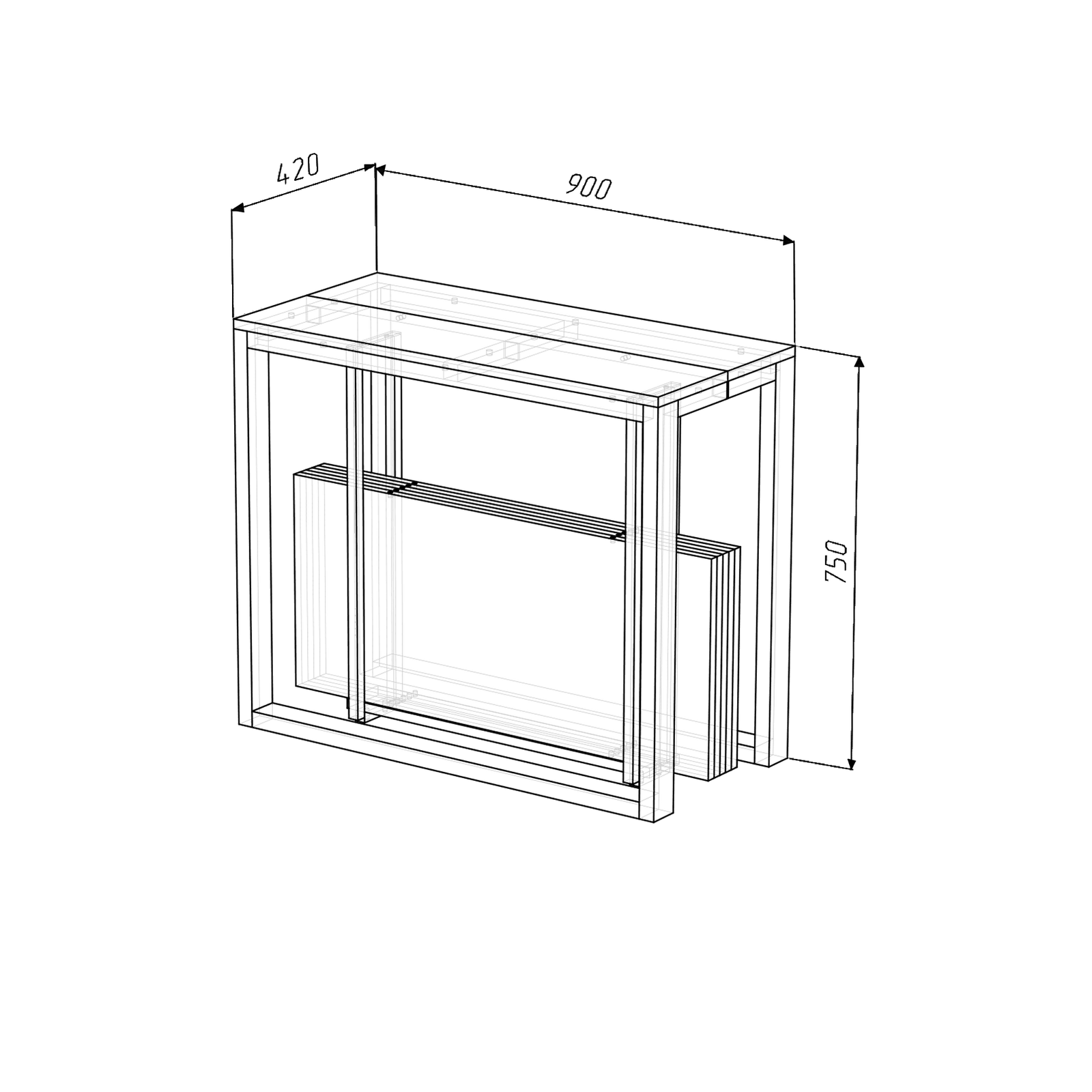 Išskleidžiamas Stalas "Midi" 40-300cm - Image 20
